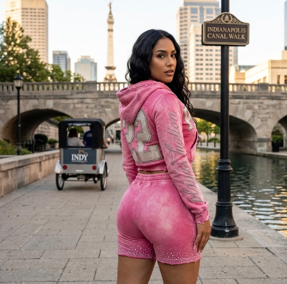 Playas Motion “Series 22” Pink 🩷 Distressed Rhinestone Set (Unisex)